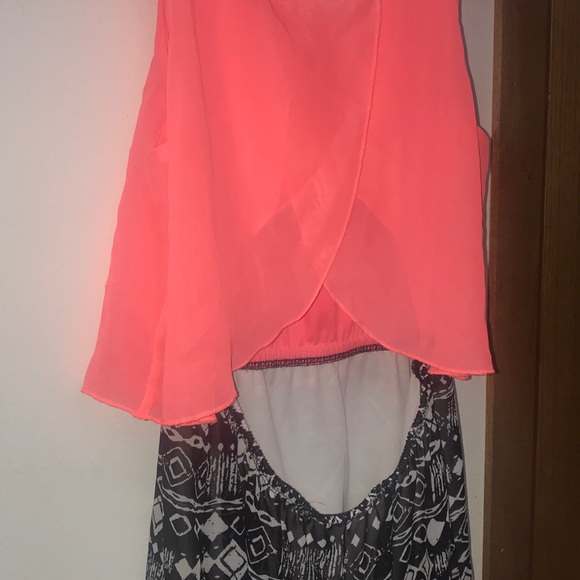 Pink and Black High Low Dress - Picture 4 of 7